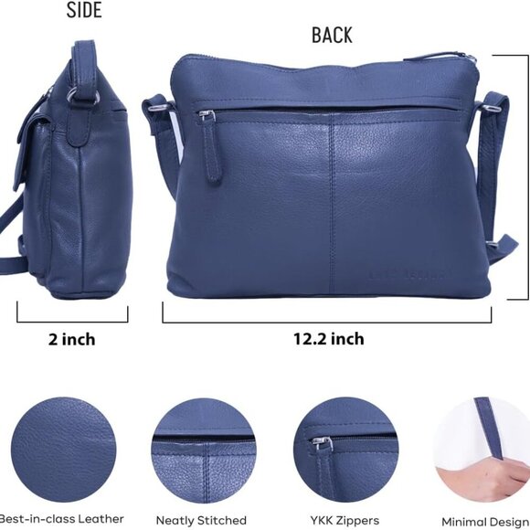 Genuine Leather Crossbody Bag for Women – Medium Size Leathure Purse, Stylish an - Picture 2 of 7